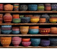 300 Piece Jigsaw Puzzles for Adults, Impossible Hard Difficult Challenging jigsaw puzzle 300 pieces adult Puzzles Classic Educational Games 40x28cm,Colorful Pots Bowls