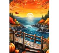 300 piece Jigsaw Puzzles for Adults Impossible Hard Difficult Challenging Puzzle, jigsaws 300 pieces for adults Fun Activity & Present for The Whole Family, Theme:Orange Sky Sea