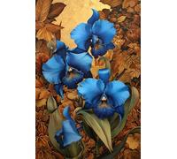 300 piece Jigsaw Puzzles for Adults Impossible Hard Difficult Challenging Puzzle, jigsaws 300 pieces for adults Fun Activity & Present for The Whole Family, Theme:Blue Orchids