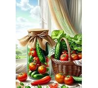 300 piece Jigsaw Puzzles for Adults Impossible Hard Difficult Challenging Puzzle, jigsaws 300 pieces for adults Fun Activity & Present for The Whole Family, Theme:Cucumber Tomato