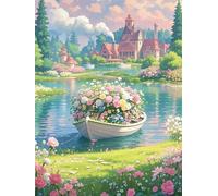 300 piece Jigsaw Puzzles for Adults Impossible Hard Difficult Challenging Puzzle, jigsaws 300 pieces for adults Fun Activity & Present for The Whole Family, Theme:Romantic Flower Boat