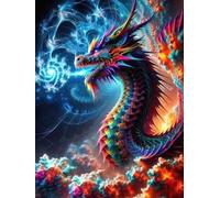 300 piece Jigsaw Puzzles for Adults Impossible Hard Difficult Challenging Puzzle, jigsaws 300 pieces for adults Fun Activity & Present for The Whole Family, Theme:Rainbow Dragon