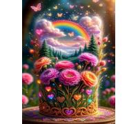 300 piece Jigsaw Puzzles for Adults Impossible Hard Difficult Challenging Puzzle, jigsaws 300 pieces for adults Fun Activity & Present for The Whole Family, Theme:Flower Basket Cloud