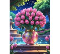 300 piece Jigsaw Puzzles for Adults Impossible Hard Difficult Challenging Puzzle, jigsaws 300 pieces for adults Fun Activity & Present for The Whole Family, Theme:Pearl Tulip Vase