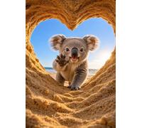 300 Piece Jigsaw Puzzles for Adults - Koala Beach - Eco Matte Anti-Glare Print, Precision Fit Interlocking Pieces with Letter Zone Backing 20.47x14.96 ich