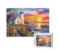 300 Piece Jigsaw Puzzles for Adults,Lighthouse Jigsaw Puzzles for Adults, Wooden Puzzle with Gift Box,Sunset Jigsaws for Family Educational Games, Unique Gifts for Women/Men, Home Wall Decor,ML-645