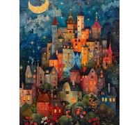 300 Piece Jigsaw Puzzles for Adults - Moon Town - Eco Matte Anti-Glare Print, Precision Fit Interlocking Pieces with Letter Zone Backing 20.47x14.96 ich