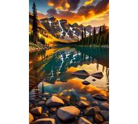 300 Piece Jigsaw Puzzles for Adults - Mountains Forests Rivers - Decorative Wall Art Gift for Adults & Families - 13.78x9.84 inch - with Poster & Letters on Back