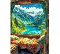 300 Piece Jigsaw Puzzles for Adults - Mountains Rivers - Eco Matte Anti-Glare Print, Precision Fit Interlocking Pieces with Letter Zone Backing 20.47x14.96 ich