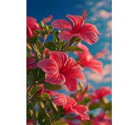 300 Piece Jigsaw Puzzles for Adults, Red Hibiscus Flower 15.6x11 inch, Challenging Brain Teaser Puzzle, Premium Cardboard Hobby Gift for Adults & Seniors