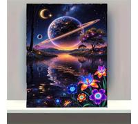300 Piece Jigsaw Puzzles for Adults - Space Flower - Eco Matte Anti-Glare Print, Precision Fit Interlocking Pieces with Letter Zone Backing 20.47x14.96 ich