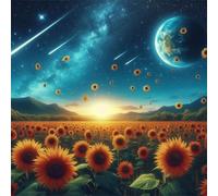 300 Piece Jigsaw Puzzles for Adults Starry Sky Sunflower, Educational Games, Impossible Hard Difficult Challenging, Relaxation Jigsaw Puzzles for Adults 300 Pieces 13.8x13.8 inch