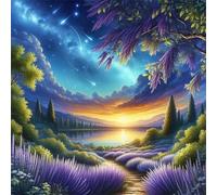 300 Piece Jigsaw Puzzles for Adults Sunrise Lavender, Educational Games, Impossible Hard Difficult Challenging, Relaxation Jigsaw Puzzles for Adults 300 Pieces 13.8x13.8 inch
