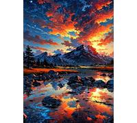 300 Piece Jigsaw Puzzles for Adults - Sunrise Mountains Rivers - Eco Matte Anti-Glare Print, Precision Fit Interlocking Pieces with Letter Zone Backing 20.47x14.96 ich