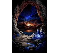 300 Piece Jigsaw Puzzles for Adults, Sunset Cave 15x10.2 inch, Challenging Brain Teaser Puzzle, Premium Cardboard Hobby Gift for Adults & Seniors