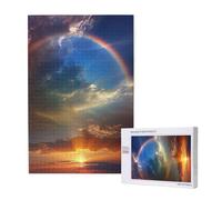 300 Piece Jigsaw Puzzles for Adults Sunset Jigsaw Rainbow Comes with Packaging Box and Reference Pictures，Fun and Joyful Family Entertainment Games，Challenging Puzzles Gifts for Women/Men 2T-1857