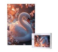300 Piece Jigsaw Puzzles for Adults Swan Jigsaw Flower Comes with Packaging Box and Reference Pictures，Fun and Joyful Family Entertainment Games，Challenging Adult Puzzles Gifts for Women/Men 2T-1330