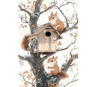 300 Piece Jigsaw Puzzles for Adults, Treehouse Squirrel 15x10.2 inch, Challenging Brain Teaser Puzzle, Premium Cardboard Hobby Gift for Adults & Seniors