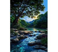 300 Piece Jigsaw Puzzles for Adults - Trees Rivers - Eco Matte Anti-Glare Print, Precision Fit Interlocking Pieces with Letter Zone Backing 20.47x14.96 ich