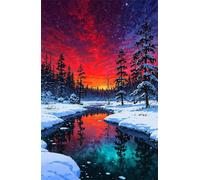 300 Piece Jigsaw Puzzles for Adults, Winter River Landscape 15.6x11 inch, Challenging Brain Teaser Puzzle, Premium Cardboard Hobby Gift for Adults & Seniors