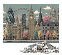 300 Piece London Landmarks Panorama Puzzles for Adults Wooden Puzzles Educational Game for Children As A 300pcs (40x28cm)