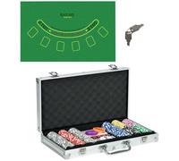 300-Piece Poker Chips Set w/ Mat, Aluminium Case, Two Decks of Cards