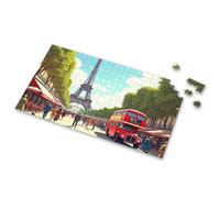 300 Piece Puzzle A Vibrant Street Scene In Paris With The Eiffel Tower In The Background Picture Puzzle Boy Toys Puzzles For Adults 1000 Pieces(300PCS)