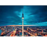 300 Piece Puzzle, Berlin Ws TV Tower at Night for Children and Adults, Papery Personalised Puzzle Fun Game 38x26CM