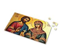 300 Piece Puzzle Icon Of Jesus Christ And The Virgin Mary Picture Puzzle Gift For 4 Year Old Boy Activity Books For Kids Ag(500PCS)