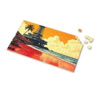 300 Piece Puzzle Oil Rig On A Tropical Beach With Palm Trees. Picture Puzzle 750 Piece Puzzles For Adults Toys For Ages 8-13(1000PCS)