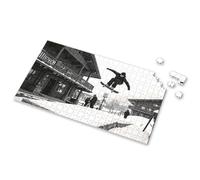 300 Piece Puzzle Snowboarder Performing Trick In Front Of Wooden Houses Picture Puzzle 300 Piece Puzzles Games For Kids 8-12(500PCS)