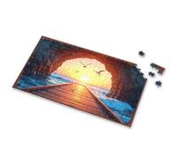 300 Piece Puzzle Wooden Boardwalk Leading To A Sunset Over The Ocean Through A Roc Picture Puzzle Girl Toys Age 4-5 Puzzle(1000PCS)