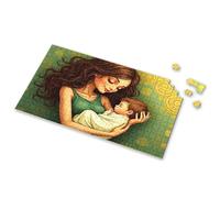 300 Piece Puzzles A Woman Cradles Her Sleeping Baby, Surrounded By Swirling Patterns. Picture Puzzle Puzzle Board Puzzle 500 Pieces(500PCS)