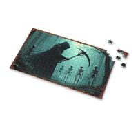 300 Piece Puzzles Death'S Shadow: A Grim Reaper Amidst Skeletons In A Misty Forest Picture Puzzle Puzzles For Adults Spot It Game For Kids(1000PCS)