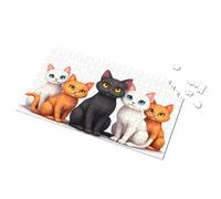 300 Piece Puzzles Five Cute Cats With Bright Eyes Picture Puzzle Puzzle 1000 Pieces Gifts For 5 Year Old Girls(300PCS)