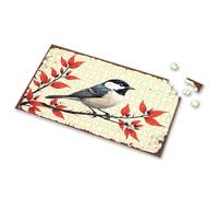 300 Piece Puzzles For Adults Large Piece A Bird Perched On Autumn Leaves With Berries. Picture Puzzle 500 Piece Puzzles For Adults Clearance Outfoxed Ga(1000PCS)