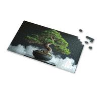 300 Piece Puzzles For Adults Large Piece A Bonsai Tree In A Black Pot With Smoke-Like Clouds Around It. Picture Puzzle Toddler Toys 300 Piece Puzzle(1000PCS)