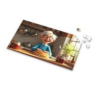 300 Piece Puzzles For Adults Large Piece A Cheerful Elderly Person Enjoys A Stack Of Pancakes. Picture Puzzle Toys & Games Jigsaw Puzzles 1000 Pieces(1000PCS)