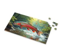 300 Piece Puzzles For Adults Large Piece A Colorful Fish Leaps Out Of The Water, Surrounded By Butterflies. Picture Puzzle Toddler Puzzles Jigsaw Puzzles 500 Pieces(500PCS)