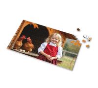 300 Piece Puzzles For Adults Large Piece A Girl In An Apron Stands Next To Chickens. Picture Puzzle Toys & Games Jigsaw Puzzles 1000 Pieces(1000PCS)