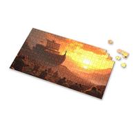 300 Piece Puzzles For Adults Large Piece A Large Ship Sails Into A Sunset, Surrounded By A Crowd Of People On A Hillside. Picture Puzzle 500 Piece Puzzles For Adults Clearance Outfoxed Ga(1000PCS)