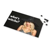300 Piece Puzzles For Adults Large Piece A Woman In A Witch Costume With The Text "What'S Witcho?" Picture Puzzle Puzzles For Kids Ages 4-6 300 Piece Puzzle(300PCS)