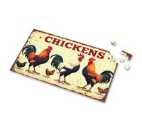 300 Piece Puzzles For Adults Large Piece Chickens: Three Roosters, Two Hens. Picture Puzzle Toys & Games Jigsaw Puzzles 1000 Pieces(1000PCS)
