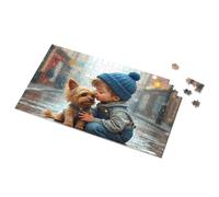 300 Piece Puzzles For Adults Large Piece Child And Dog In The Rain Picture Puzzle Puzzle Toys Under 10 Dollars(500PCS)