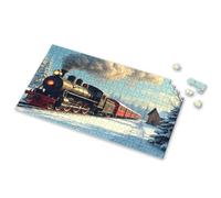 300 Piece Puzzles For Adults Large Piece Steam Train Chugging Through Snowy Winter Landscape. Picture Puzzle Puzzles For Kids Ages 4-6 300 Piece Puzzle(1000PCS)