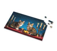300 Piece Puzzles For Adults Large Piece Two Cats Sitting At A Table With Candles And Fruit. Picture Puzzle Toddler Puzzles Jigsaw Puzzles 500 Pieces(1000PCS)