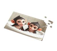 300 Piece Puzzles For Adults Large Piece Two Cute Monkeys In A Bubble Bath Picture Puzzle Puzzle Toys Under 10 Dollars(1000PCS)