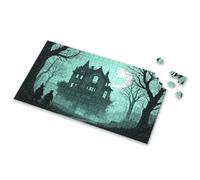 300 Piece Puzzles Spooky Mansion Under A Moonlit Sky Picture Puzzle Puzzles For Adults Spot It Game For Kids(300PCS)