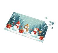 300 Piece Puzzles Three Snowmen In Winter Wonderland Picture Puzzle Jigsaw Puzzles Free For Adults Easter Gifts For To(300PCS)