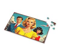 300 Piece Puzzles Vintage Poster With Three People, Motorcycle, Plane, And Clouds. Picture Puzzle Kids Toys For Girls 4 Year Old Boy Gift(500PCS)
